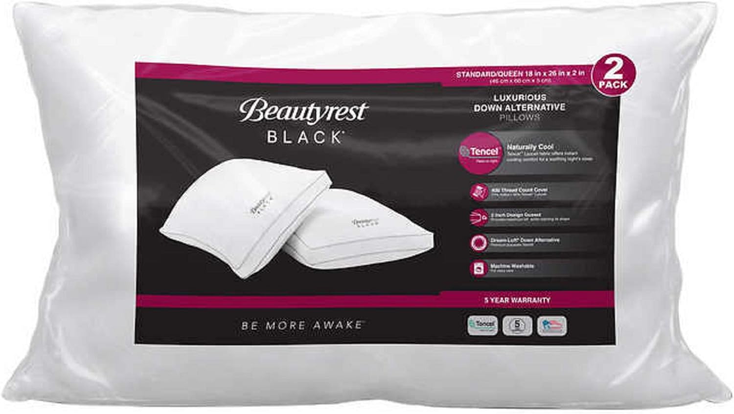 Beautyrest Black Down Alternative Pillows Review