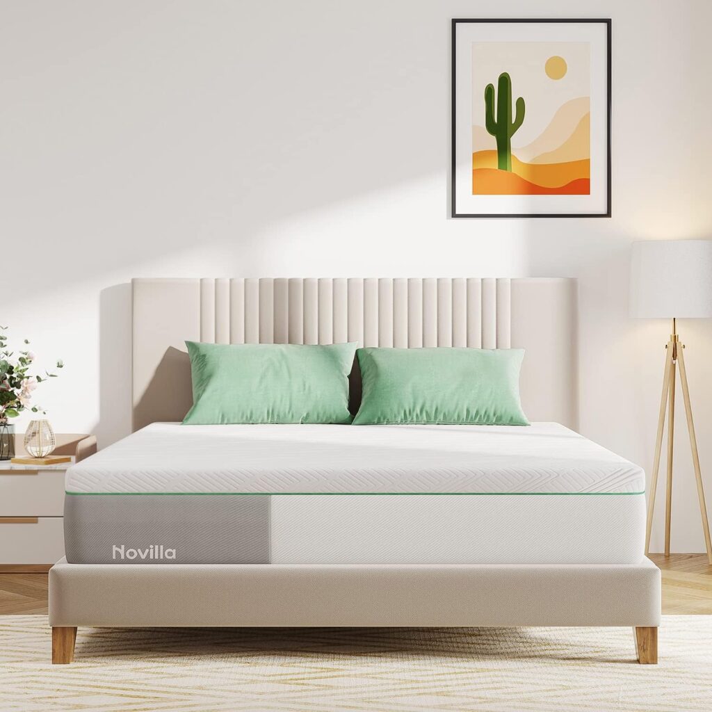Novilla King Size Mattress, 12 Inch Gel Memory Foam King Mattress for Cooling Sleep  Pressure Relief, Medium Soft with Motion Isolation, Mattress in a Box, Lullaby