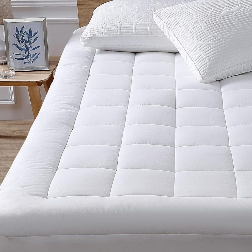 Queen Mattress Pad Cover Cooling Mattress Topper Pillow Top with Down Alternative Fill (8-21” Fitted Deep Pocket Queen Size) Queen Pillow Top Mattresses